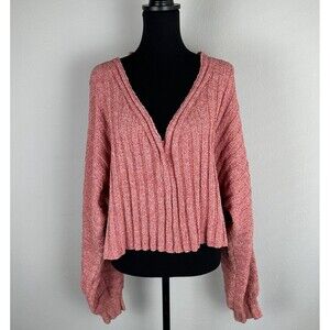 Free People Streetscape Pullover Sweater Womens Small Oversized Cropped Slouchy